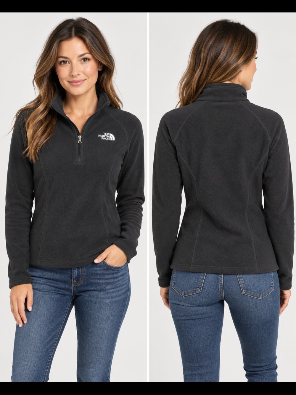 The North Face Women's Charcoal 1/4 Zip Fleece Pullover